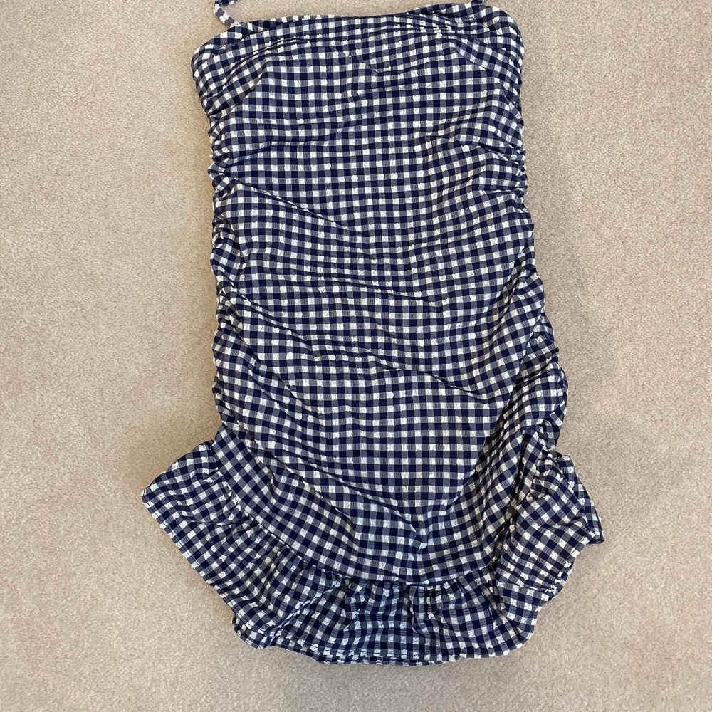 J Crew Gingham Seersucker one piece bathing suit